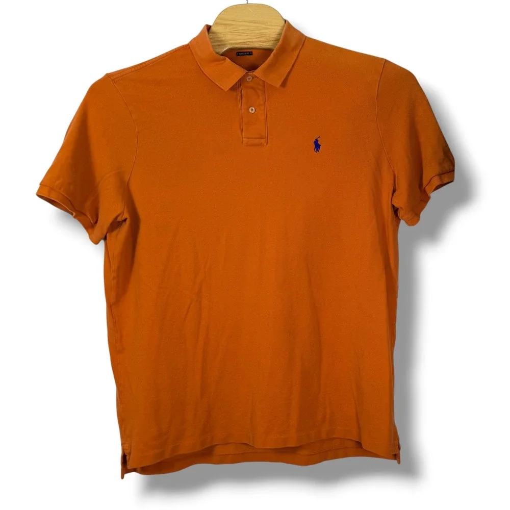 Polo Ralph Lauren Polo Shirt Men XL Orange Classic Fit Short Sleeve Pique Golf